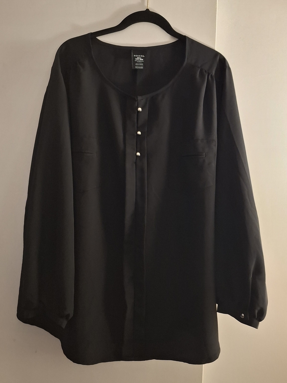 George Women's Black Round-Neck Blouse